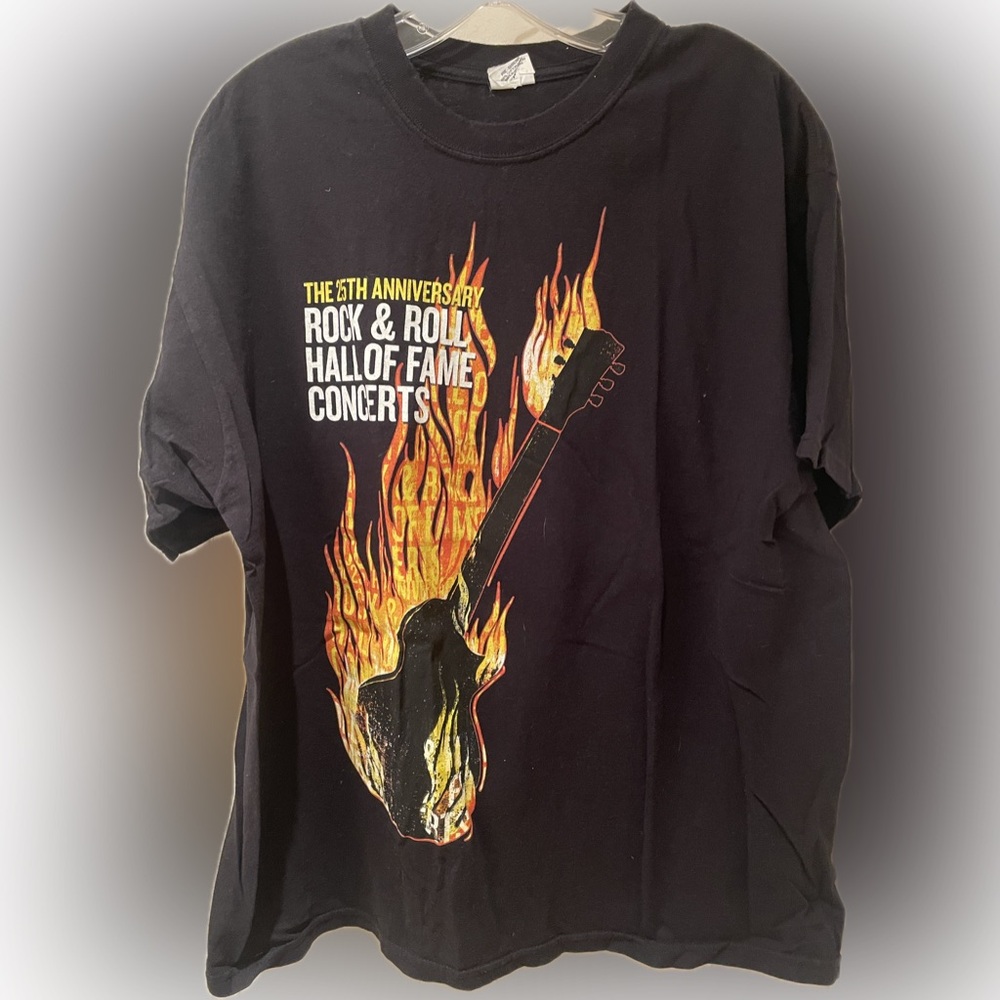 Anvil men’s Black Cotton tee - 25th anniversary RnR HOF